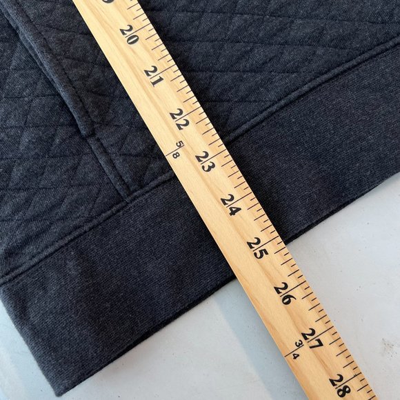 Eddie Bauer Quilted Quarter Snap Pullover Sweater Sweatshirt Grey Size Medium - Picture 8 of 9